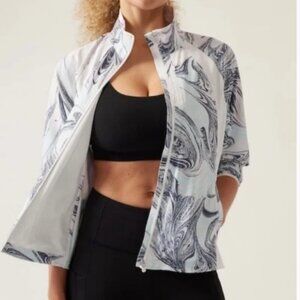 Athleta Marble Print Run with it Jacket (1461)